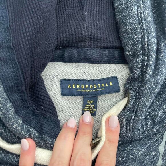 Aeropostale Vintage Hoodie Women's Small Navy Y2K 2000s New York Winter Cold 00s - Picture 3 of 4
